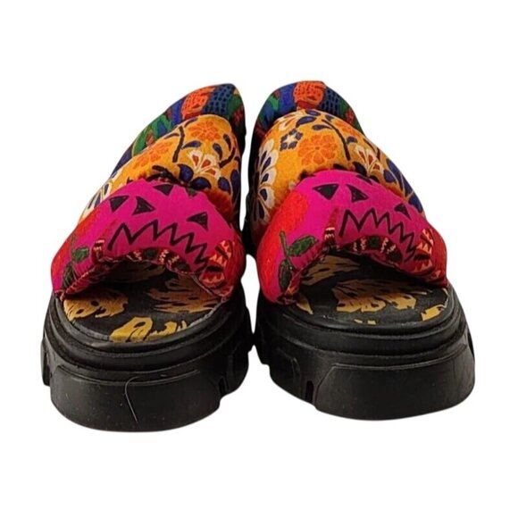 Farm Rio Mixed Print Floral Puffy Platform Slingback Sandals Size 7.5 New In Box - Picture 7 of 8